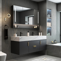 Oak Rock Board Bath Room Cabinet Combined Toilet Wash Wash Terrace Basin Hung Wall Style Washbasin Intelligent Mirror Cabinet Bathroom