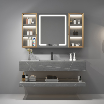 Designer Rock Board Bath Room Cabinet Combo Hotel Wind Wash Face Wash Wash Terrace Basin Cabinet Toilet Wash Terrace Intelligent Mirror Cabinet