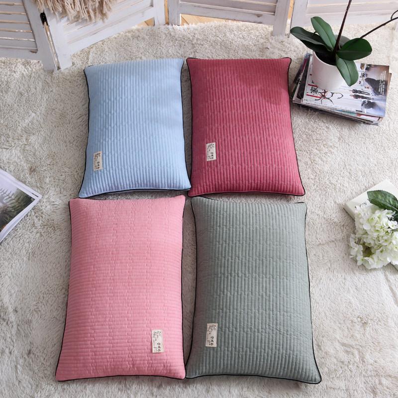 Korean version of shaped pillow tartary buckwheat skin hard pillow core student dormitory cotton pillowcase cervical vertebra office nap pillow