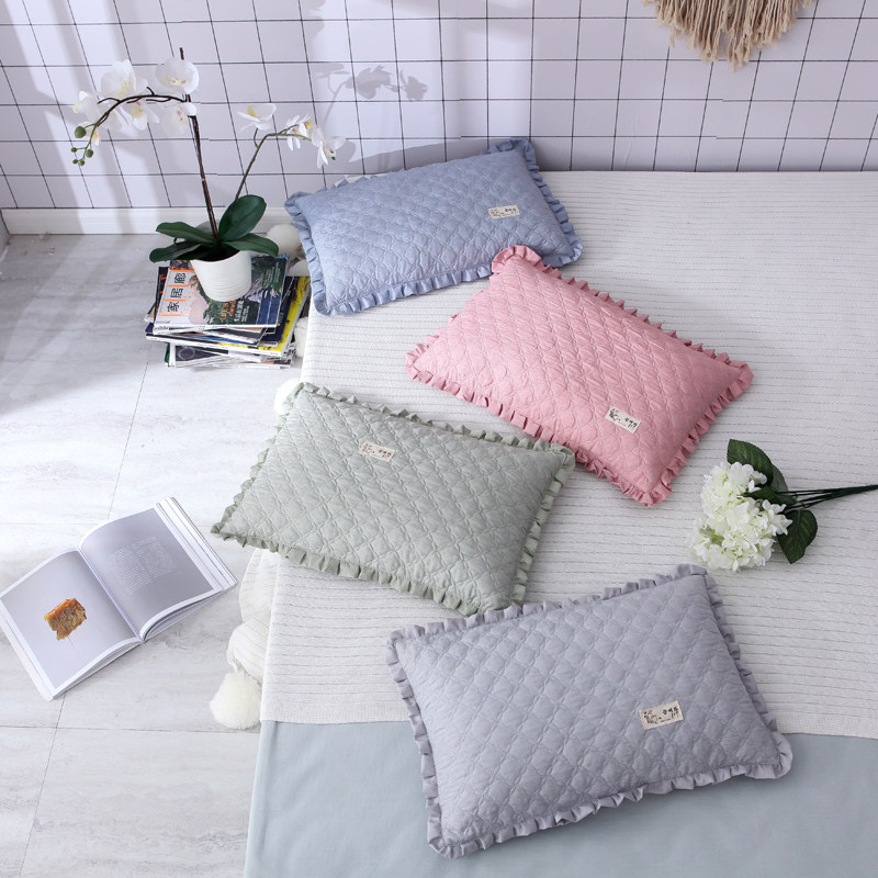 Princess wind pillow Korean washed cotton pillowcase millet shell soft pillow core full buckwheat low pillow core cervical spine pillow thin pillow