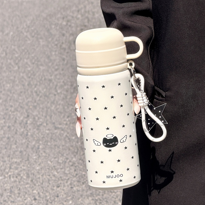 New Style Student Insulated Cup for Girls, High Aesthetic Value, Tea and Water Separation, Straw Included, with Lid