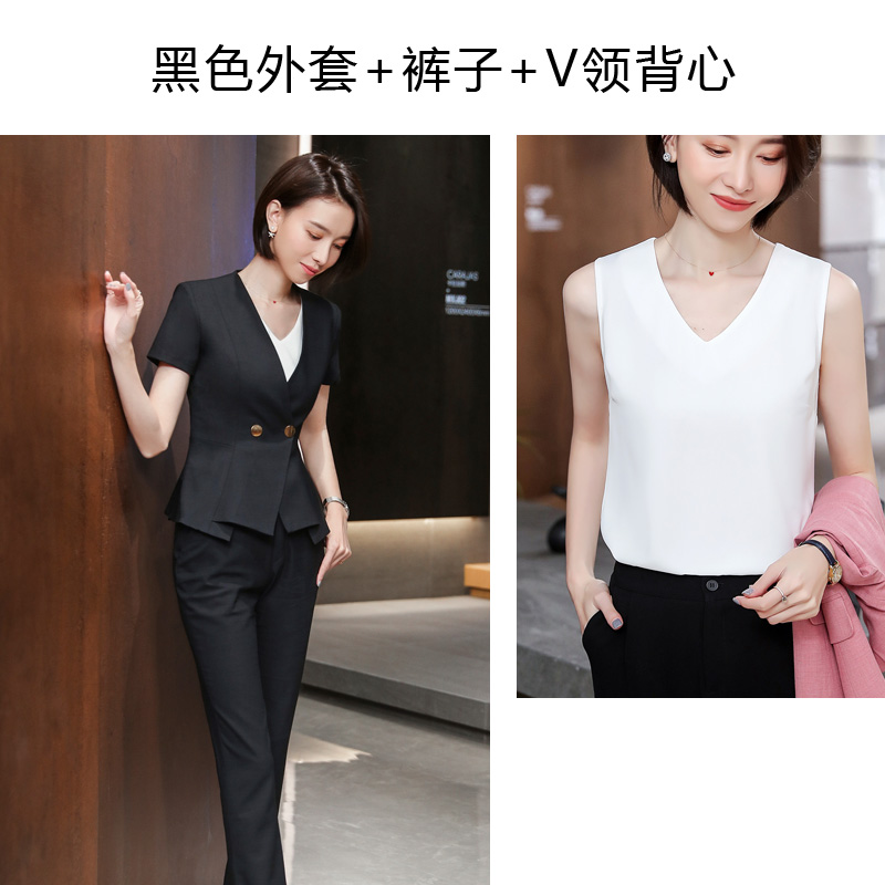 Grey quản lý cửa hàng chuyên nghiệp workclothes mặc phù hợp với thời trang mùa hè thẩm mỹ viện khí của phụ nữ làm đẹp Hàn Quốc phiên bản của bộ đồng phục