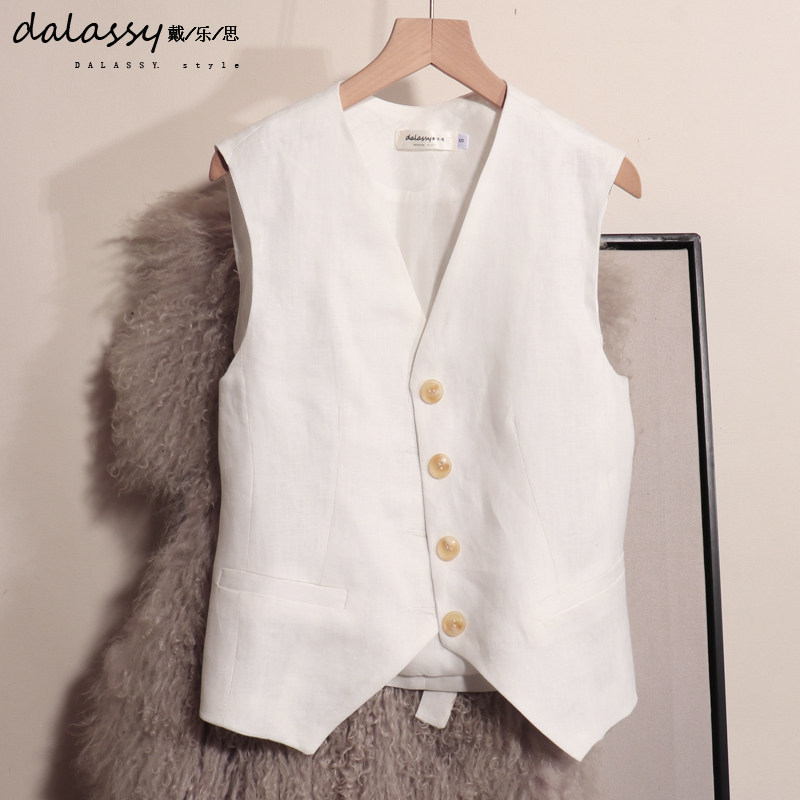 Original Linen Old Money Style 100% Linen V-Neck Vest 2026 Summer Thin Tencel Short Sleeveless Vest Original Linen Old Money Style 100% Linen V-Neck Vest 2026 Summer Thin Tencel Short Sleeveless Vest