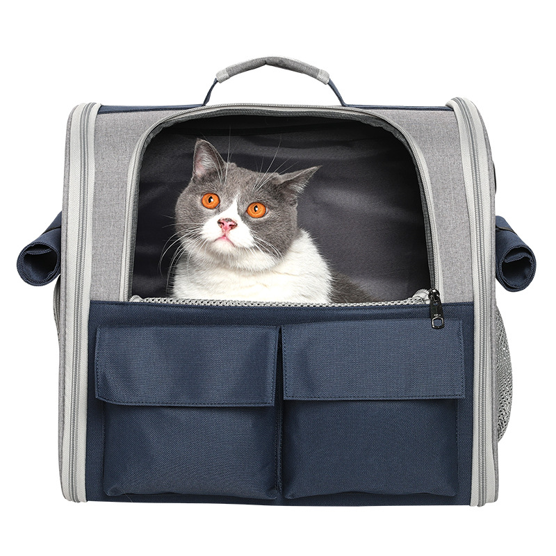 Cat Bag Out of Portable Pet Bag Breathable Kitty Bag Out Travel Folding Double Shoulder cat Shoulder Bag Pet Supplies