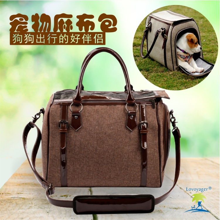Pet Cotton Hemp Bag Pet Out Bag Cat Pack Puppies Bungable pooch Bag Teddy Dog Cat Bag Pet Bag