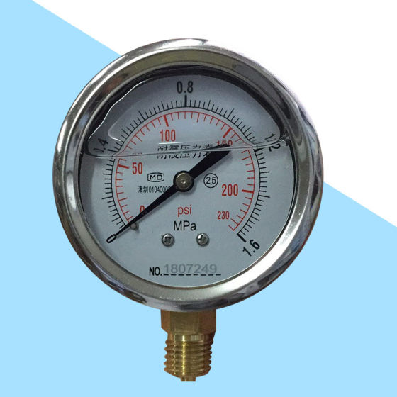 내충격 및 내진 압력 게이지 YN600-1.6mpa 유압 게이지 유압 게이지 수압 공기 압력 5 개 무료 배송