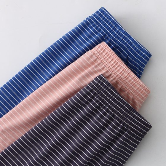 男士高端阿罗裤夏季透气纯棉睡裤短裤头开叉男款四角宽松男生裤衩