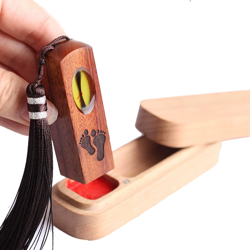 Сувенир, детская печать для хранения пуповины из сандалового дерева, делается под заказ, подарок на день рождения