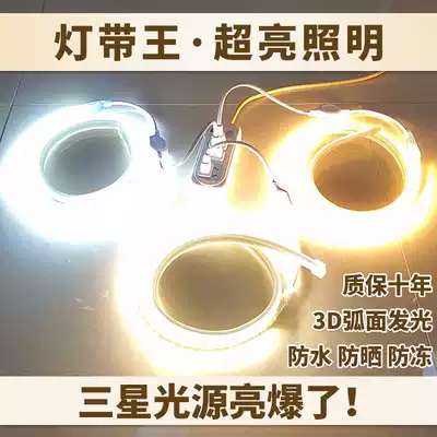 With switch 220v super bright LED light belt 5730 long strip 180 beads household suspended ceiling exterior wall outdoor waterproof signboard