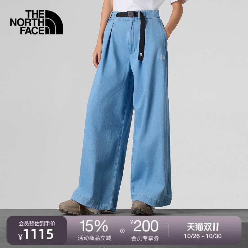 The North Face Designer Denim Wide-Leg Pants for Women Outdoor Thenorthface | 8Fut
