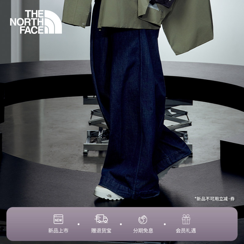 The North Face Designer Denim Wide-Leg Pants and Denim Jacket Set for Women Outdoor Thenorthface