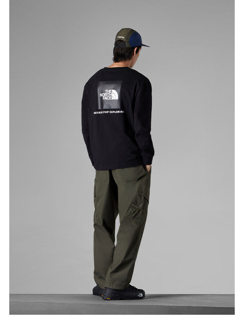 TheNorthFace北面UE纯色LOGO纯棉宽松长袖T恤男透气23秋新款7WBM_THE NORTH FACE ICON 2021
