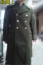 Old-fashioned double-breasted woolen coat Old style nostalgic yellow woolen coat collection inventory Ni Zijun green coat