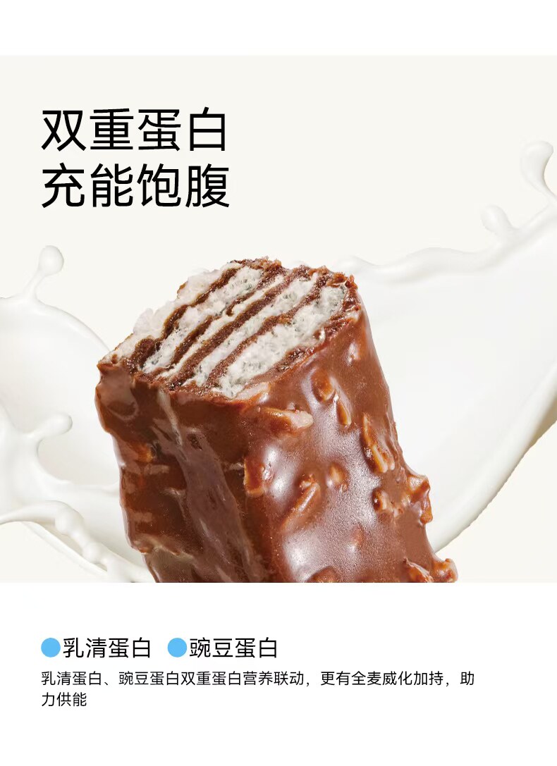 【中國直郵】 初吉 堅果蛋白棒 代餐熱量0低減能量巧克力飽腹卡脂威化餅乾 20g*6支/盒