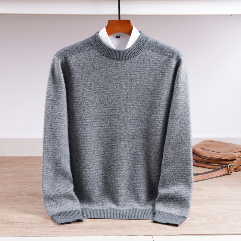 [520g] Thickened Men's Yak Wool Sweater, Warm Sweater for Middle-Aged Men, Dad's Wool Knitwear, Knitted Base Layer Sweater