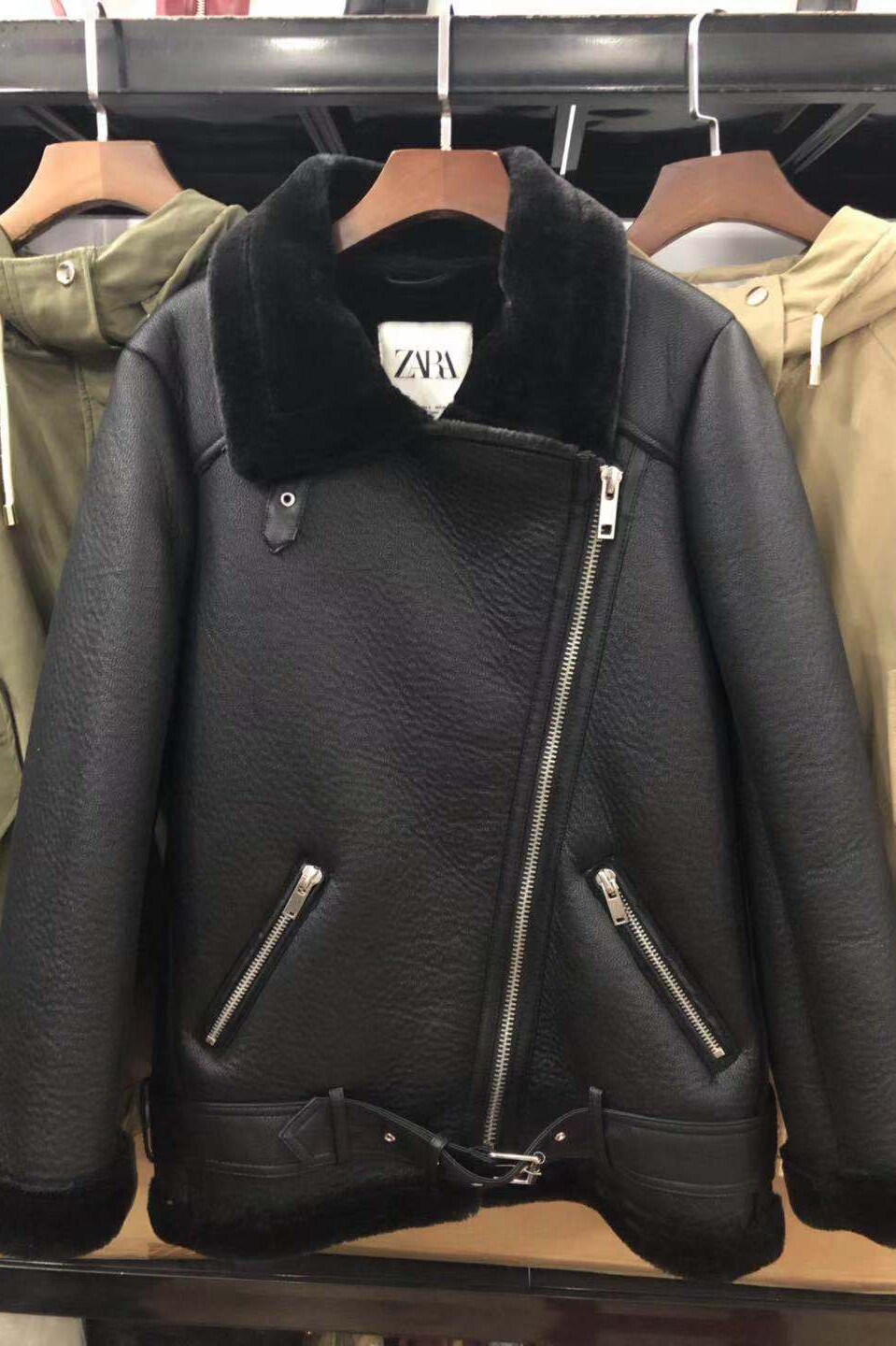 zara leather jacket with fur