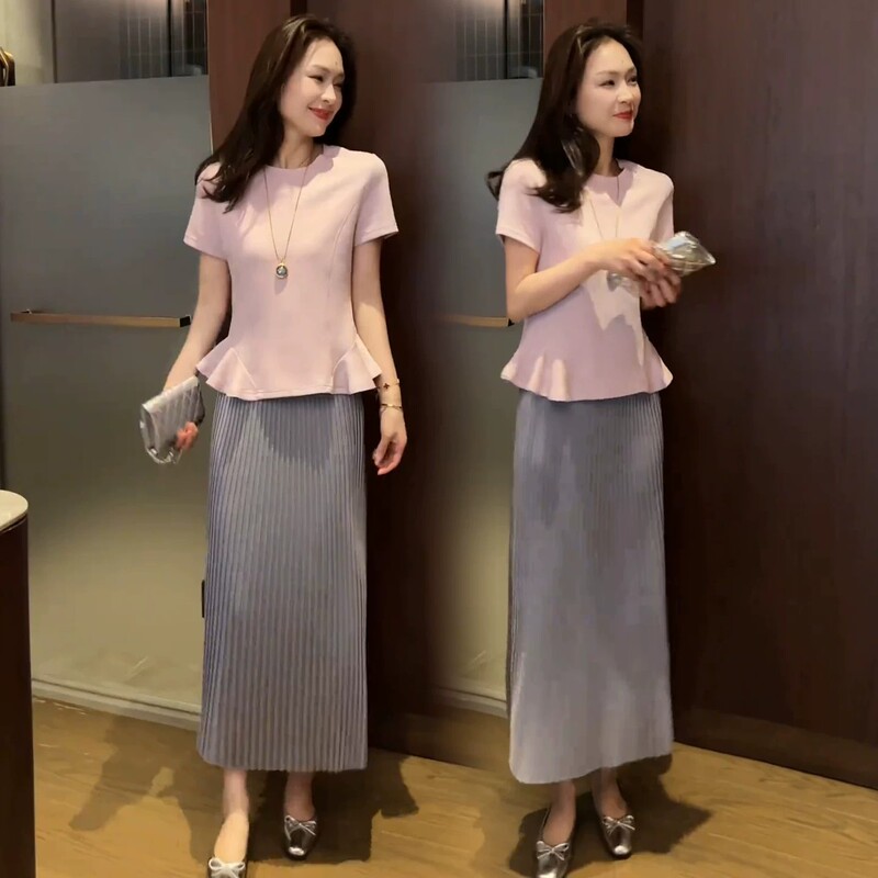 【Kali】High-End Fashion Stylish Suit Dress for Women, Summer 2026 New Style, Ruffled Top and Skirt Two-Piece Set 【Kali】High-End Fashion Stylish Suit Dress for Women, Summer 2026 New Style, Ruffled Top and Skirt Two-Piece Set