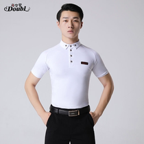 Latin dance clothing dance practice clothing summer short-sleeved tops mens professional adult new dance clothing modern dance clothing