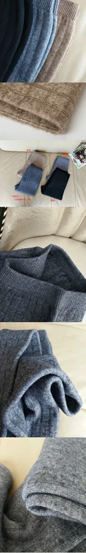 Quần cashmere nam và nữ đầy đủ quần len đôi dày cao eo ấm quần dày đáy quần dày cỡ lớn quần cotton mùa thu đông - Quần nóng lên