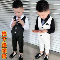 Boy small suit Child male baby vest three-piece boy dress suit 2021 new spring handsome suit