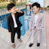 Chàng trai Suit 2020 mới phong cách mùa xuân ăn mặc giản dị childrens phù hợp với áo khoác cậu bé sàn catwalk thời trang váy. 