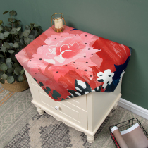 Bedroom sunscreen bedside table cover towel square waterproof cotton and linen small cabinet cover cloth dresser dustproof cloth Small tablecloth