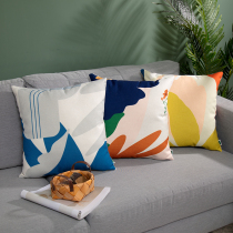 Nordic geometric cotton and linen pillow cover Living room sofa model room decorative pillow Tatami cushion high elastic backrest