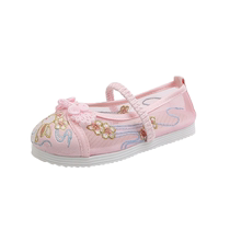 Girls Hanfu embroidered sandals womens ancient style childrens shoes breathable mesh single mesh shoes ethnic style old Beijing cloth shoes