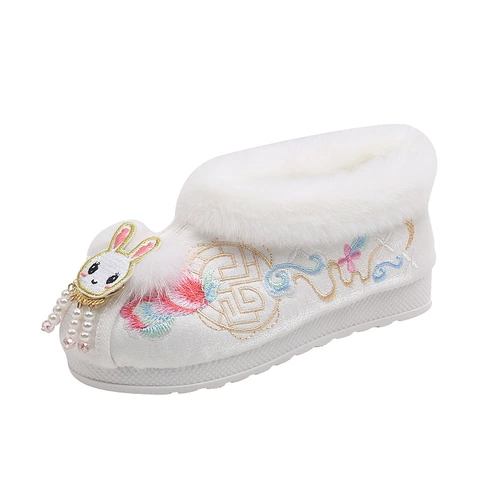 Зимнее ханьфу, обувь, милый кролик, детские флисовые туфли, «сделай сам»