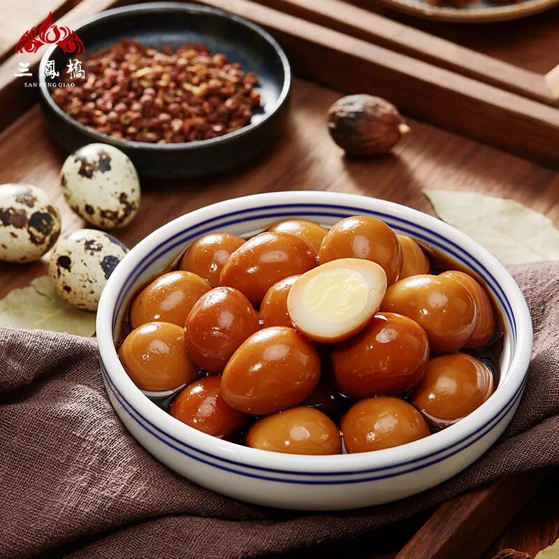 Wuxi specialty China's time-honored brand Sanfengqiao braised flavor quail eggs 125g small package snacks bulk weighing