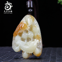 Tiangzi jade carving Xinjiang Hetian Jade sugar white jade seizes the opportunity for men and women Jade old pit material Jade PEM pendant orphan