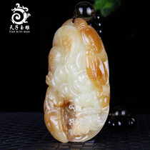 Xinjiang Hetian jade zodiac Dragon hand piece Mens sugar white jade dragon world Jade Jade Jade hand play piece Orphan