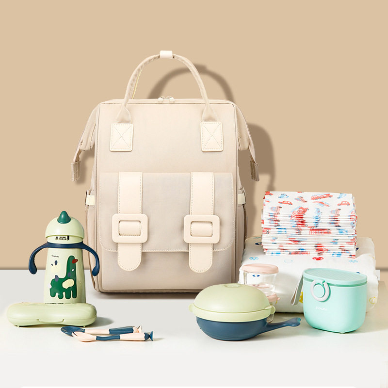 Mother Bauyuan Mother Baby Baby Baby Baby Baby Baby Outbound Capacity Double Shoulder Backpack Multi-functional Baby Mother Take Baby Outdoor