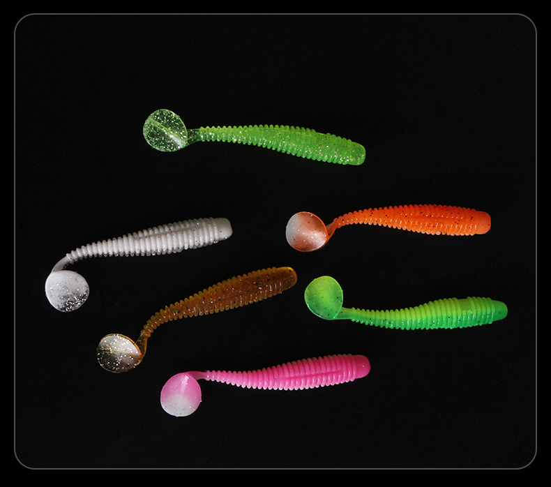 6 Colors Paddle Tail Fishing Lures Soft Plastic Baits Fresh Water Bass Swimbait Tackle Gear