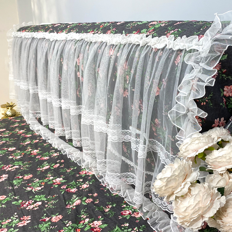 2021 Fugu Tian Garden Cloth Art Princess Bedside Hood Lace Dust Cover Headbed Backrest Dust Protection Leather Headboard