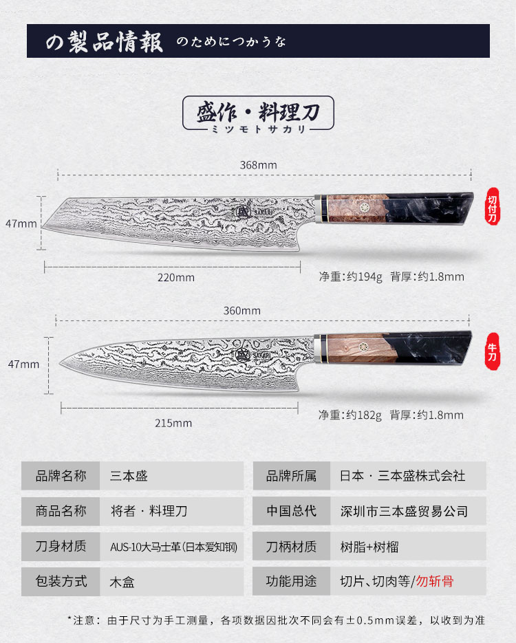 安享好物 安享A级多用刀-三本盛将者切付刀  