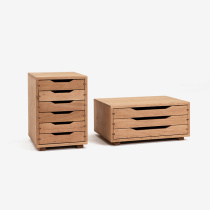 MUMO wood ink Square small cabinet Desktop Storage document drawing storage all solid wood office