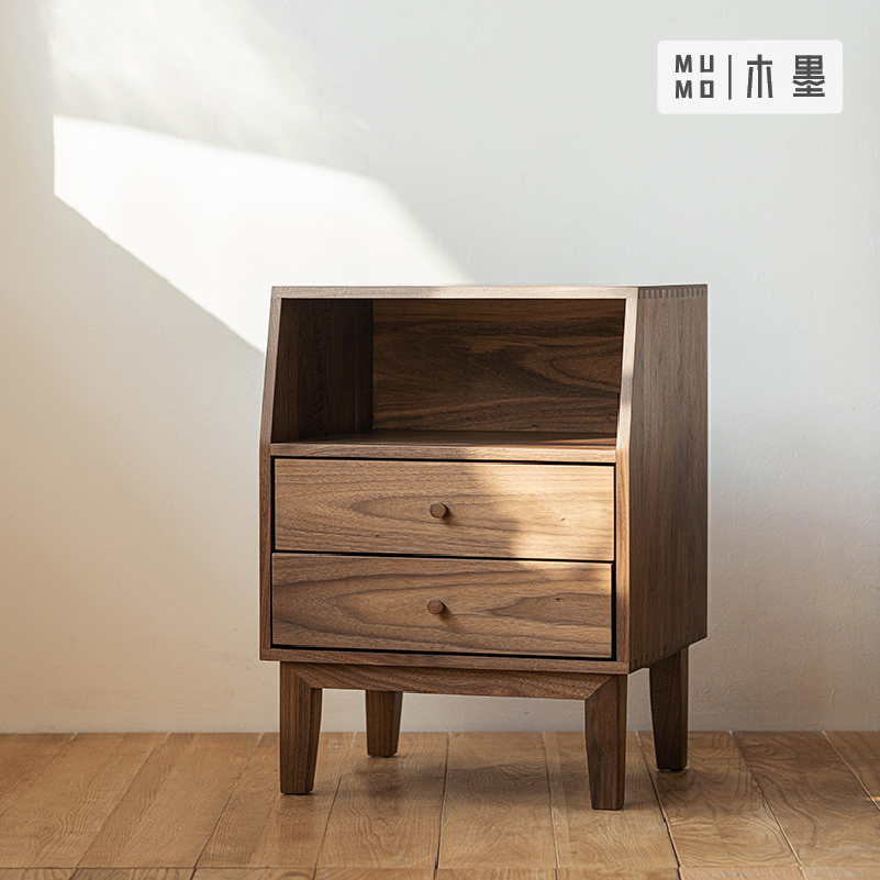 MUMO wood ink dwarf bed head cabinet red oak wood cherry wood black walnuts wood bedroom living room storage solid wood furniture