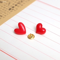 French romantic red love-shaped hidden buckle anti-exposure small brooch womens shirt collar temperament collar button clothing fixation