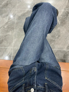 Осенние джинсы, сексуальные штаны, в американском стиле, высокая талия, свободный прямой крой, для формы тела «груша»