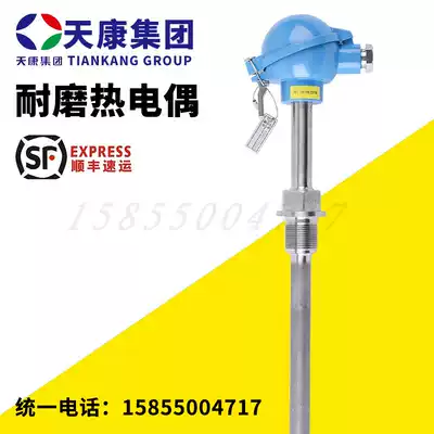 Wear-resistant thermocouple explosion-proof cement plant power plant stainless steel Anhui Tiankang WRN-230NM high temperature flue gas