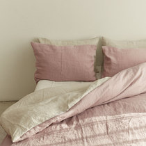 Artists all love Dusty Pink pure linen four pieces of soft washed full-hemp minimalist pure color bed bedding