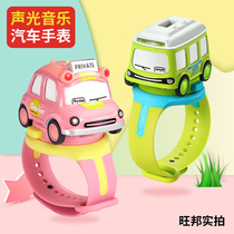 CHILDREN WATCH ELECTRONIC FORM CARTOON TODDLER BABY CAR SEND GIRL BOY TOY SIX-SECTION GIFT KINDERGARTEN