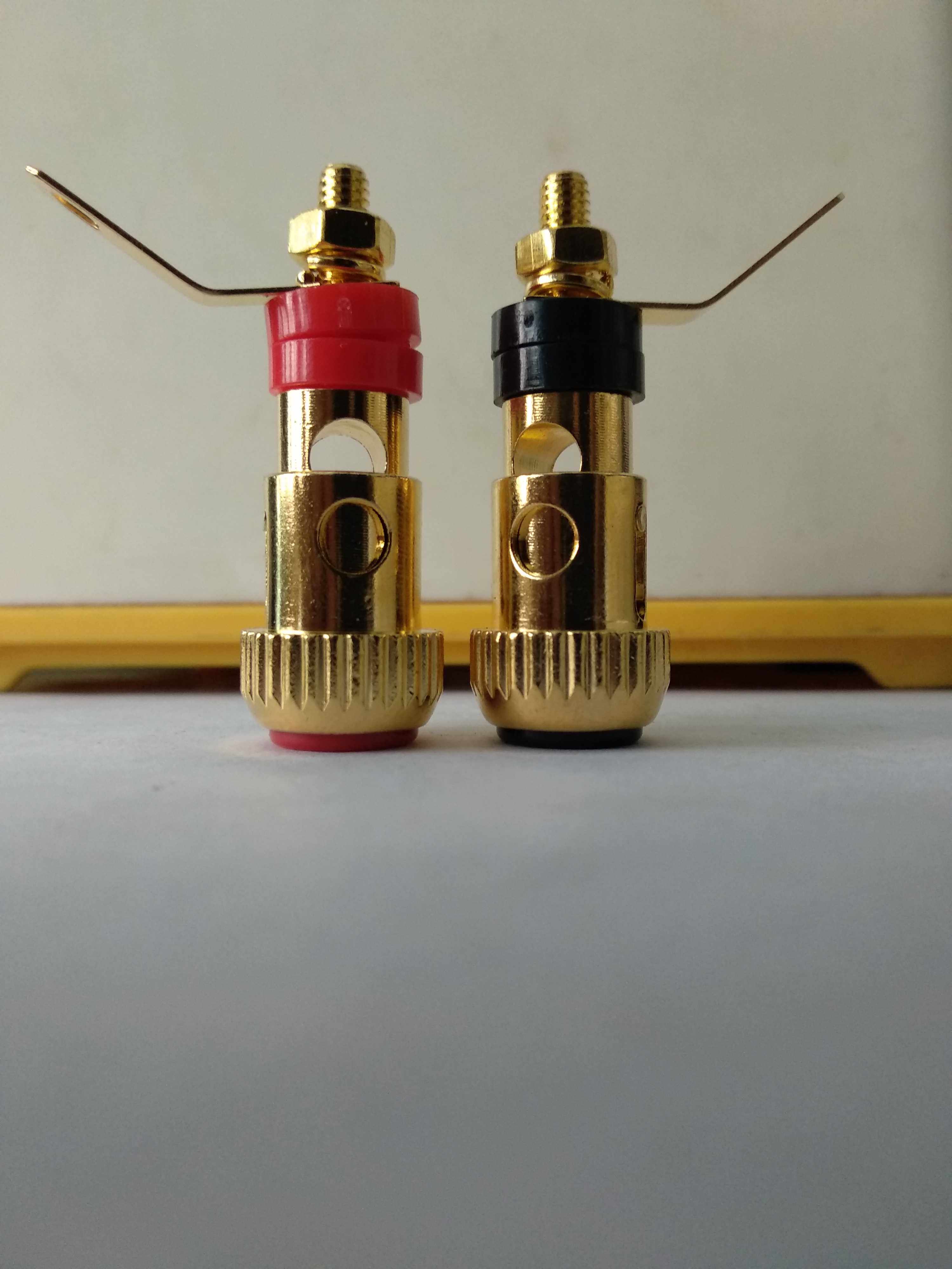 Pure copper gold-plated large spring terminal post press-type self-locking terminal speaker amplifier terminal single