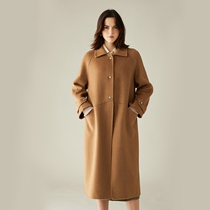 2024 new autumn and winter camel velvet double-sided wool coat for women long doll collar commuting slimming single-breasted coat
