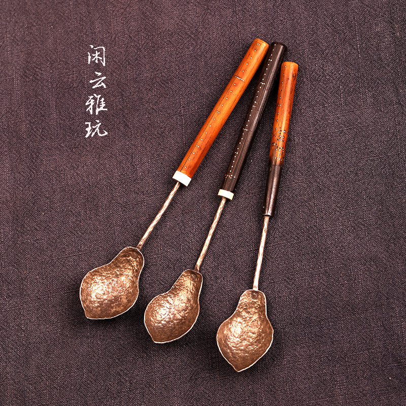 Xian Yun Ya play popular new products to please the old scale rod sterling silver pure handmade personalized tea ceremony tea spoon teaspoon spoon