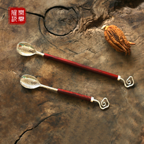 Xianyun Ya play new sterling silver handmade teaspoon teaspoon tea shovel hammering shovel Kung Fu Tea fragrant shovel Kung Fu Tea fragrant Road utensils