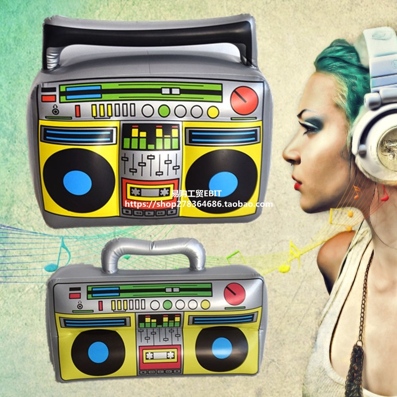 Plastic Inflatable Emulation Radio Toy Recorder Electronic Organ Africa Drum Bar Kindergarten Adornment Props