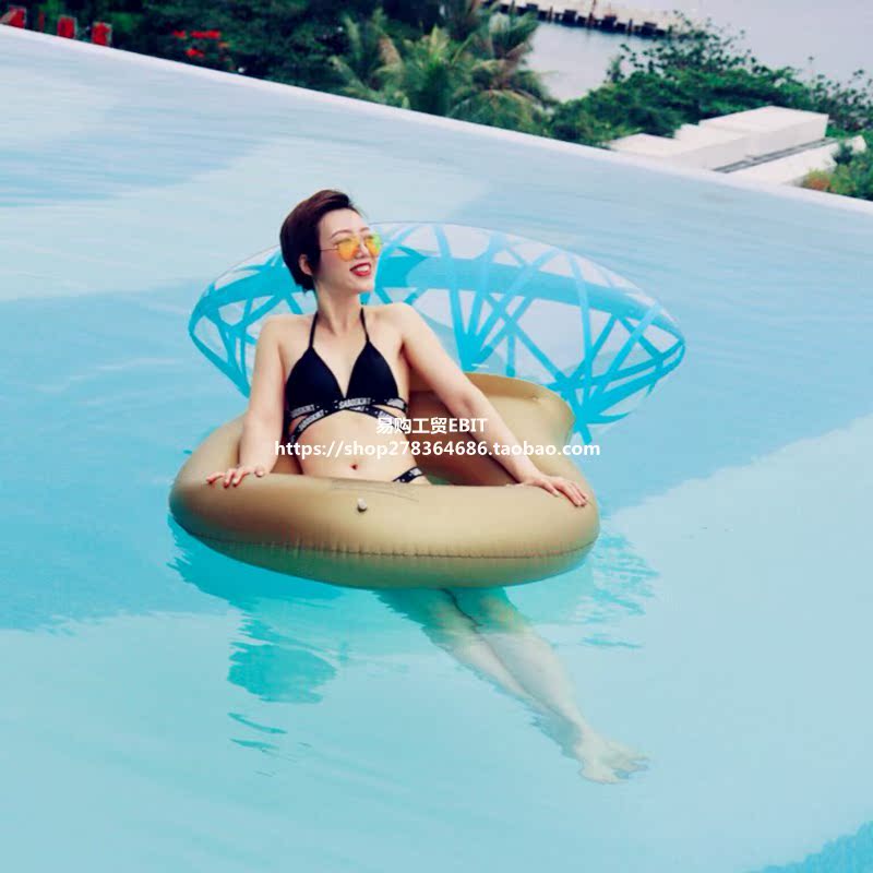 Hot selling inflatable diamond ring swimming ring mount diamond ring floating ring floating row floating bed wedding net celebrity photo props