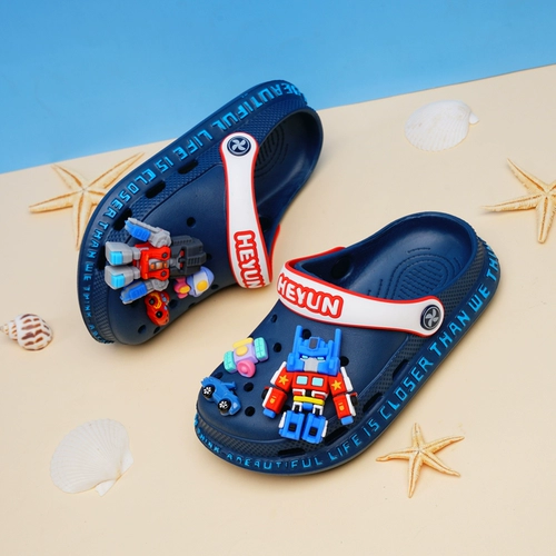 Летние туфли для мальчиков, детские слайдеры, нескользящие тапочки, пляжная пляжная обувь, подходит для подростков, семейный стиль